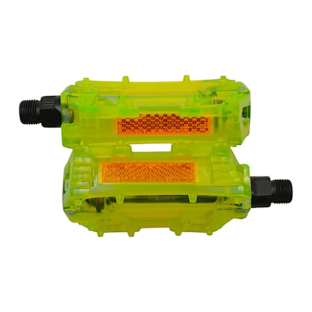 Педалі полікарбонат Hengchi FPD-287, прозорий, салатові (Тайвань) фото westvelo.com