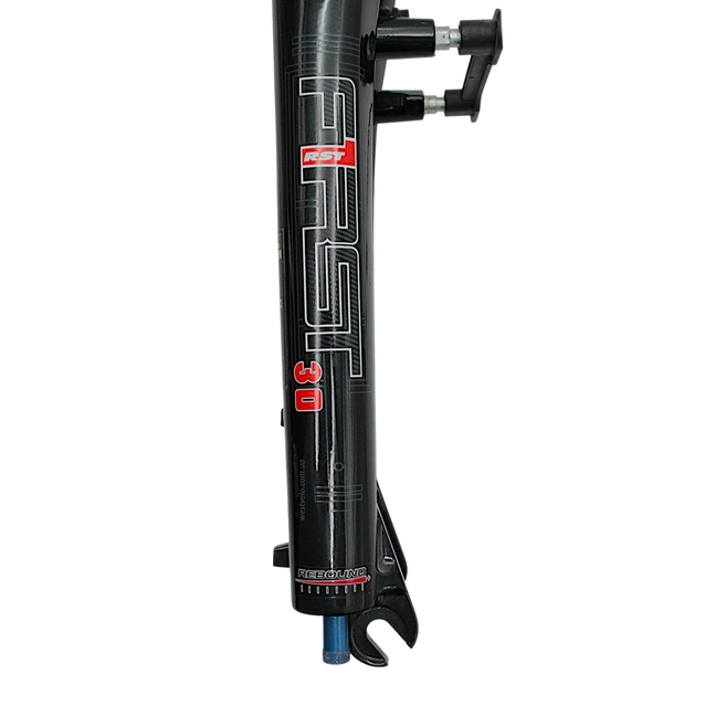 Вилка 26 аморт. безрізьб. (RST FIRST AIR RL) диск/v-brake lockout, Ø28.6мм хід-100мм шток 260мм чорний фото westvelo.com