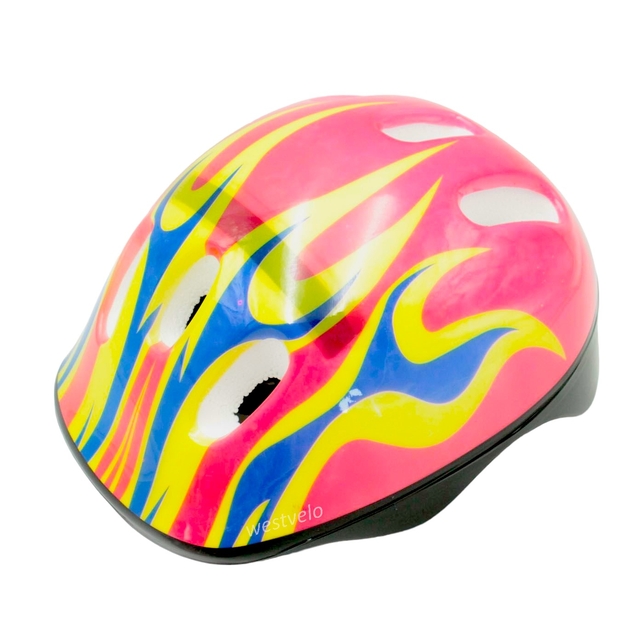 Вело шолом дитячий "Полум'я" червоний фото westvelo.com