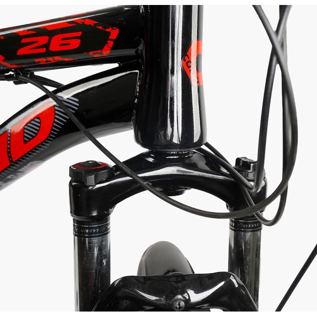 Велосипед 26 ST Corso «REND» RD-19087 сталь 15", (к-т SHIMANO) чорно-червоний фото westvelo.com