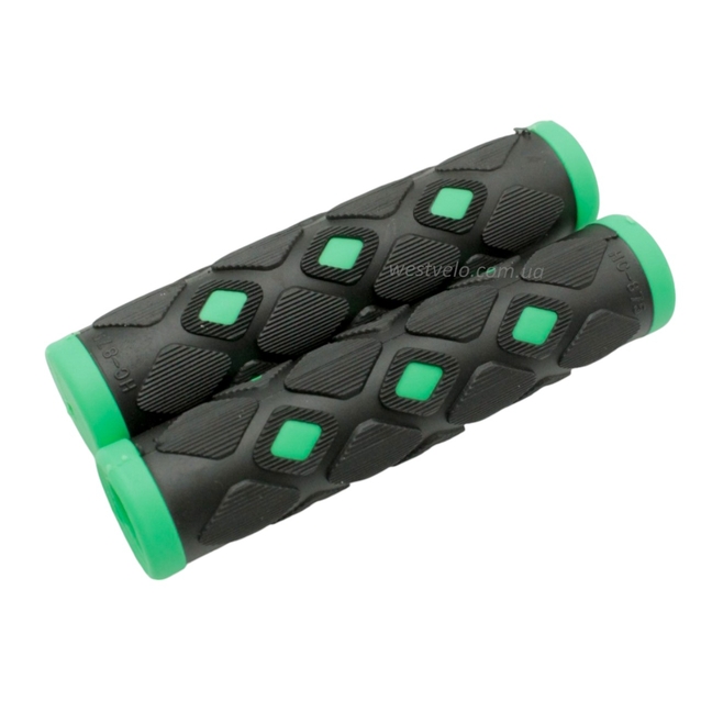 Гріпси гумові "Ромб" чорно-зелені фото westvelo.com
