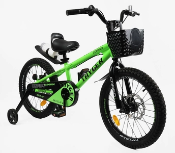 Дитячий велосипед 18 AL Corso «TAYGER»  TG-94300 алюмінієва рама, дискові гальма, салатовий