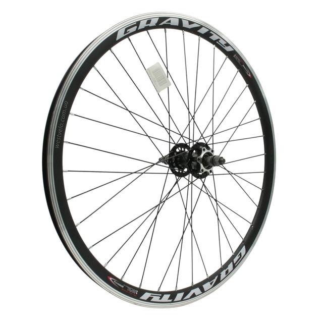 Колесо 26 зад, обід 2-ний чорний, вт. ST. SHUNFENG, диск 6 болтів,пром-підшипник, чорна спиця фото westvelo.com