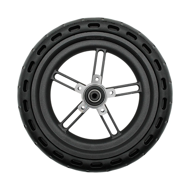 Колесо заднє (8,5), AL, покришка з перфорацією для амортизації, пром-підшипники (12х28х8) 6001 2RS, Disk-brake фото westvelo.com