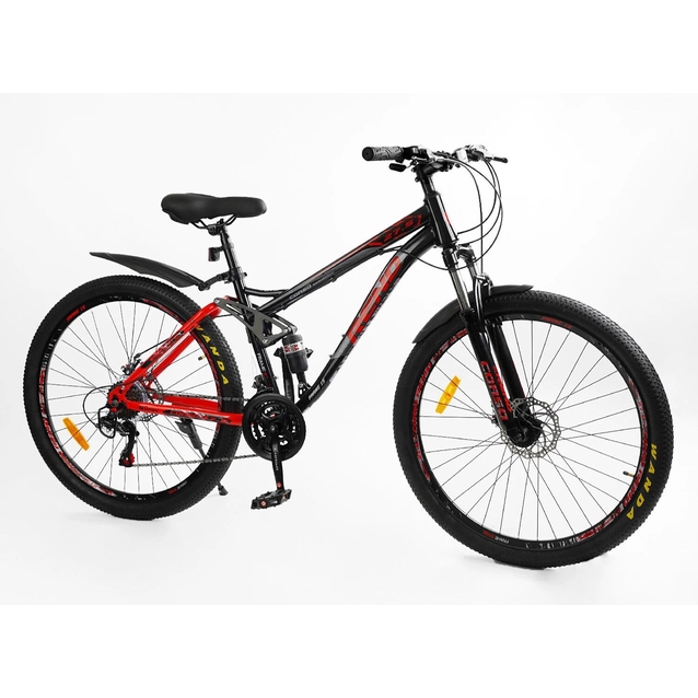 Велосипед 27.5 ST Corso «REND» RD-50401 сталь 15", (к-т SHIMANO) чорно-червоний
