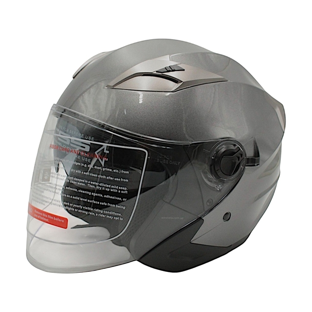 Мото шолом, відкритий (S) (55-56см) BLD-708 сірий глянець з відкидними окулярами фото westvelo.com