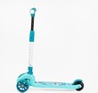 Самокат дитячий 3-х колісний, Skyper SL-2605 блакитно-бірюзовий, колеса PU Ø125mm зі світлом, музика та підсвічування платформи, складне кермо фото westvelo.com