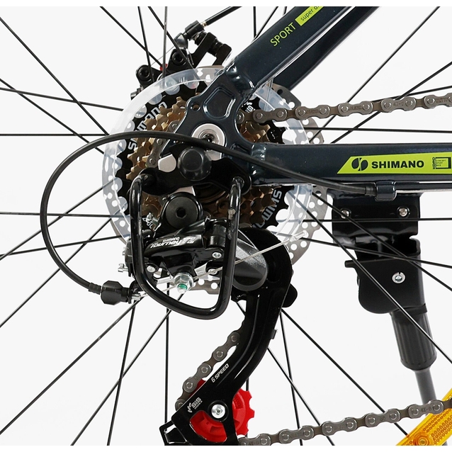 Велосипед 26 AL Corso «KORD» KD-80420 алюміній 15", (к-т SHIMANO) чорно-сіро-зелений фото westvelo.com