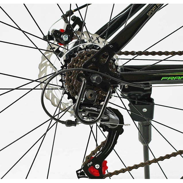 Велосипед 27.5 ST Corso «TORNADO» TR-27257 сталь 15,5", (к-т SHIMANO) чорно-салатовий фото westvelo.com