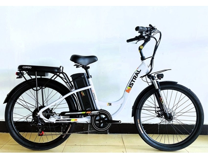 Електровелосипед 26 AL Corso «MISTRAL» MS-26699 алюміній, двигун 600W, акумулятор 48V 20Ah, білий