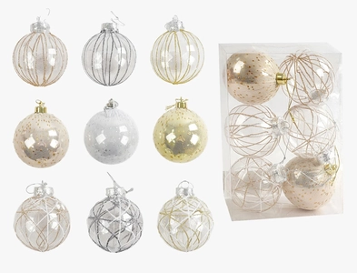 Новорічні прикраси 15 шт, кульки, D = 5 см, у слюді (C 67575)