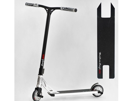 Самокат трюковий Best Scooter «FREESTYLE» N-31020 чорно-срібний, HIC-система, пеги, AL диск та дека, колеса PU Ø120mm, ширина керма - 58 см