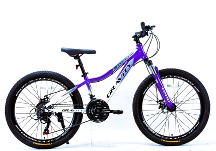 Велосипед 24 AL Corso «GRAVITY» GR-24557 алюміній 12", (к-т SHIMANO) біло-фіолетовий