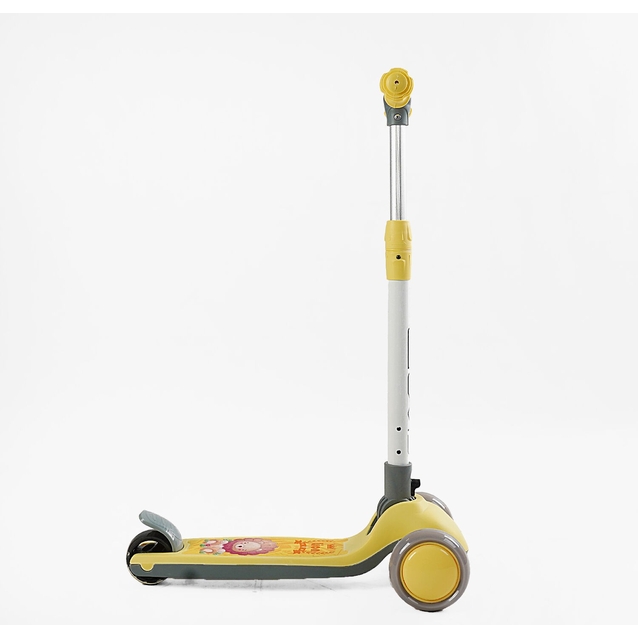 Самокат дитячий 3-х колісний Skyper MR-02315 жовтий, колеса PU Ø114mm/35mm зі світлом, музика та підсвічування платформи, кермо складне фото westvelo.com
