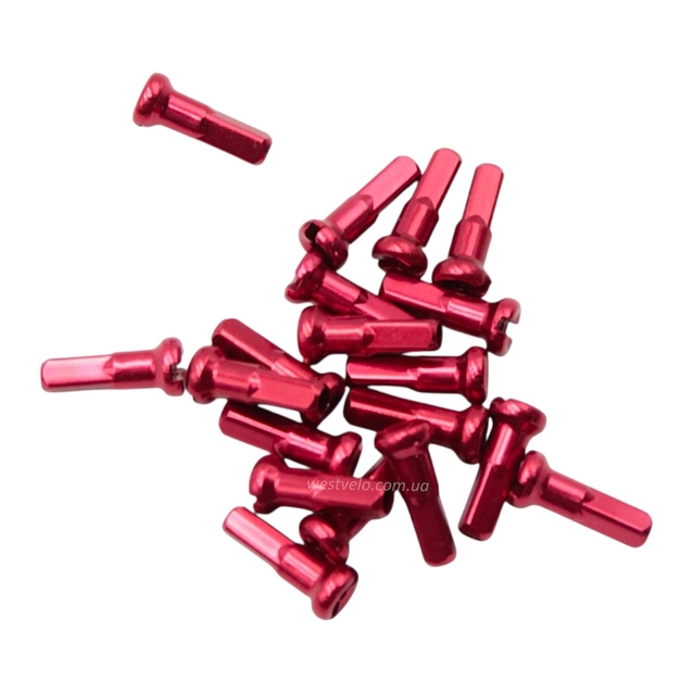 Головка (ніпель) NIPPLE, на Ø2мм спицю, алюміній, червоний, 14G (Germany) фото westvelo.com