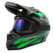 Шолом, закритий крос/ендуро (S) DOT/АТV EDX 025 чорно-зелений глянець з дашком + окуляри фото westvelo.com