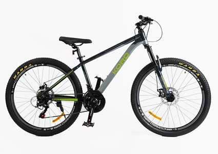Велосипед 26 AL Corso «KORD» KD-80420 алюміній 15", (к-т SHIMANO) чорно-сіро-зелений