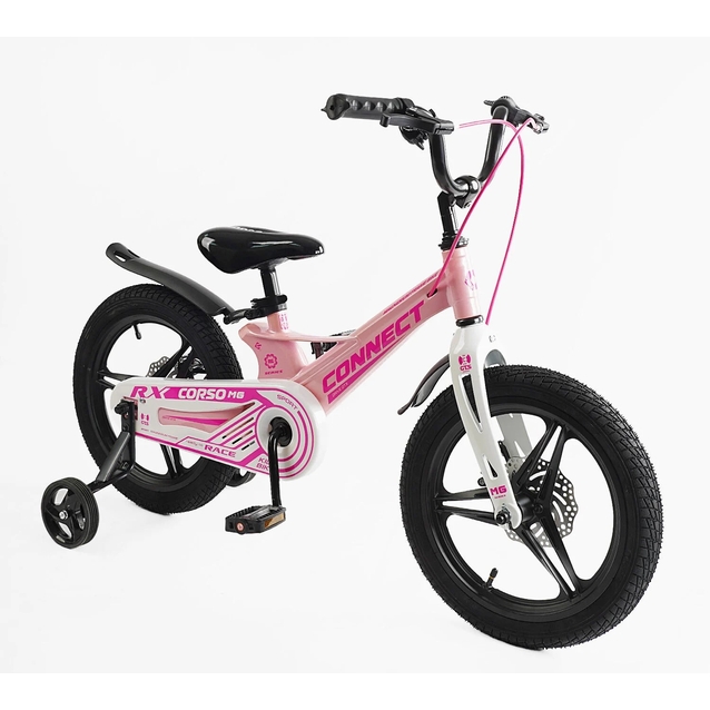 Дитячий велосипед 16 MG Corso «CONNECT» MG-16034, магнієва рама, рожево-білий фото westvelo.com