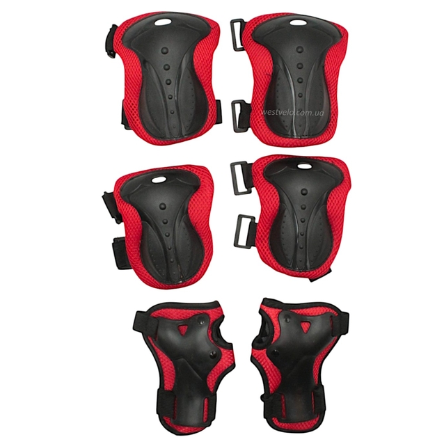 Комплект дитячого захисту, у сітці 530, чорно-червоний фото westvelo.com