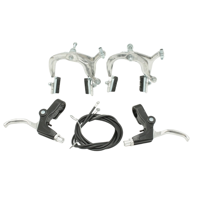 Комплект гальм шосейних "Турист" алюміній (перед+зад, ручки, троси) фото westvelo.com