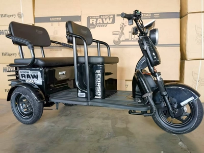 Трицикл Corso «RAW» RW-411587, двигун 1200W, акумулятор 72V/23Ah графеновий, чорний + 1 ящик. акум, колеса 10"