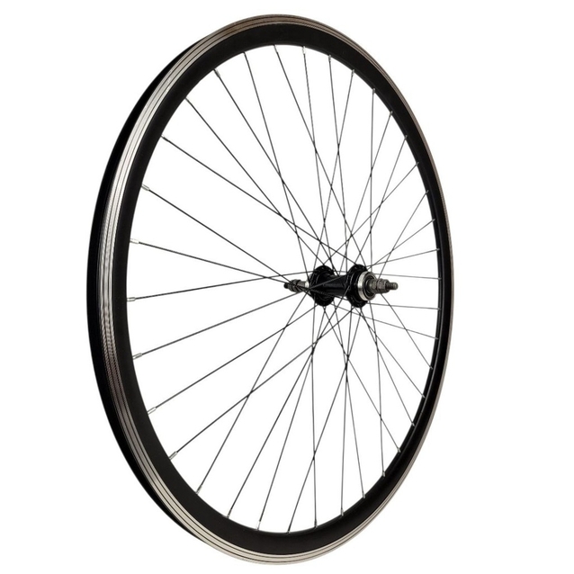 Колесо 28-29 зад, обід 2-ний чорний, втулка AL. на промах чорна, диск різьба, чорна спиця (без назви) фото westvelo.com
