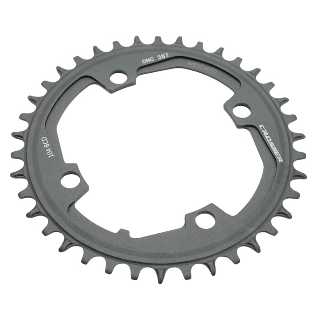 Зірка шатунів передня накладна AL CROSSER чорна на 38 T (104 BCD) (NARROW WIDE) фото westvelo.com