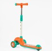 Самокат дитячий 3-х колісний, Skyper LH-12705 помаранчево-зелений, колеса PU Ø112mm зі світлом, музика та підсвічування платформи, кермо з`ємне фото westvelo.com