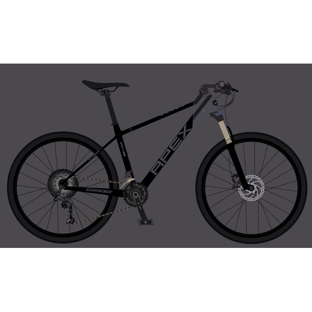 Велосипед 29 AL Corso «APEX» PX-40688 алюміній 19", (к-т SHIMANO Deore) чорний фото westvelo.com