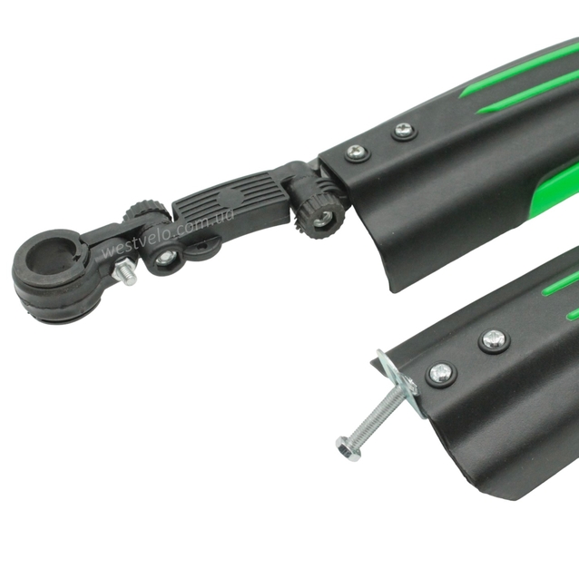 Крила пластик 24-26 кріпл. труба сідла, смуга зелена фото westvelo.com