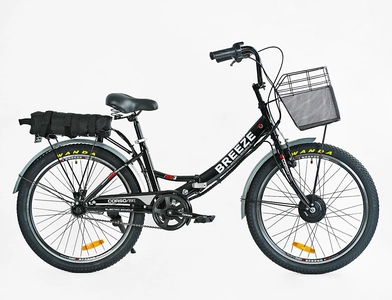 Електровелосипед 24 ST Corso «BREEZE ELECTRIC BIKE» BR-24502 сталь складний, чорний