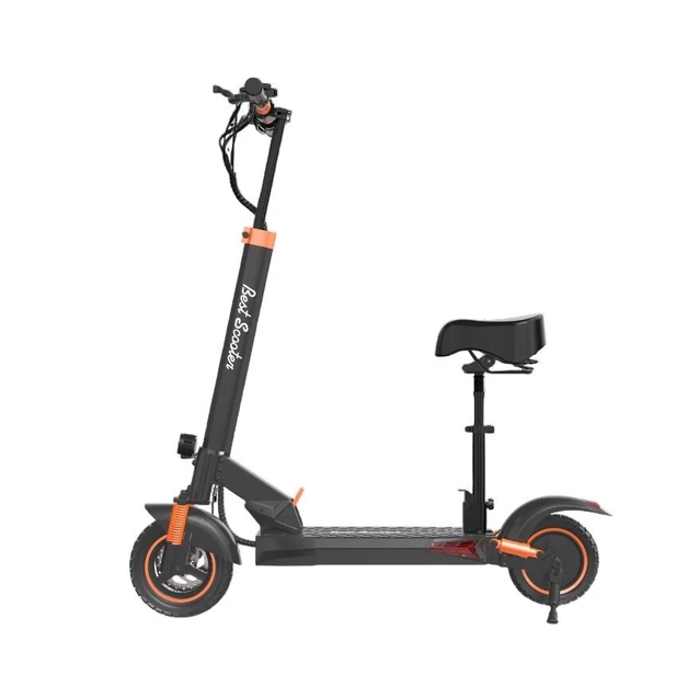 Електросамокат Best Scooter MS-93627 двигун 800W, акумулятор літієвий 48V 17.5Ah з сидінням, складний, колеса 10, чорно-помаранчевий фото westvelo.com