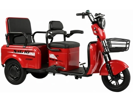 Трицикл Corso «SIG-10 MAX» SM-704094, двигун 1200W, акумулятор 72V 36Ah графеновий, червоний + 1 ящик. акум, колеса 10"