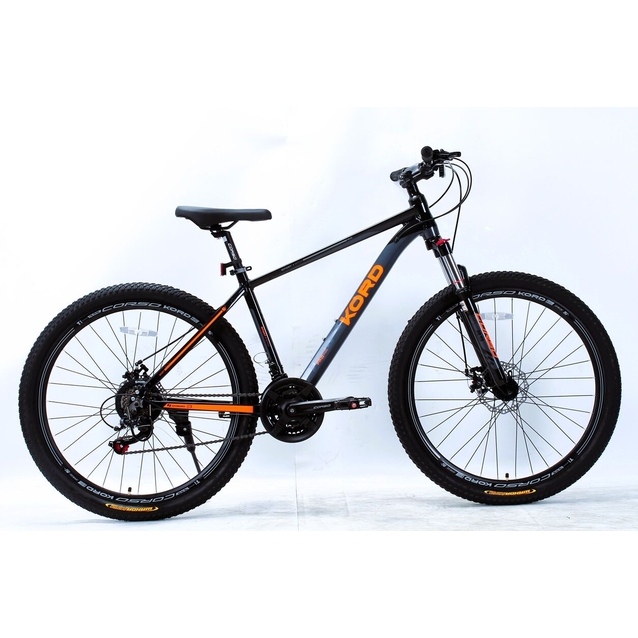 Велосипед 27.5 AL Corso «KORD» KD-27872 алюміній 17", (к-т SHIMANO) чорно-графітово-помаранчевий фото westvelo.com