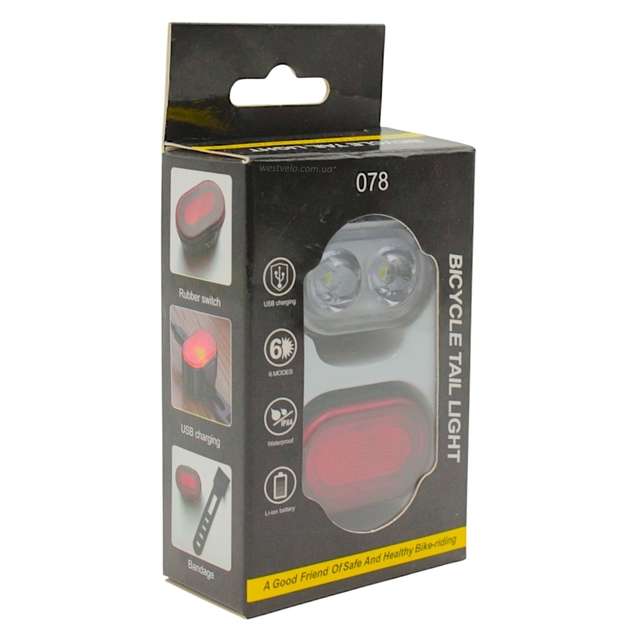 Мигалка силікон фара + стоп на батарейці фото westvelo.com