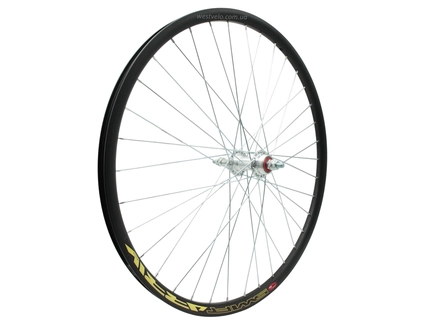 Колесо 26 зад, обід 2-ний чорний дисковий, втулка AL на промах, диск різьба