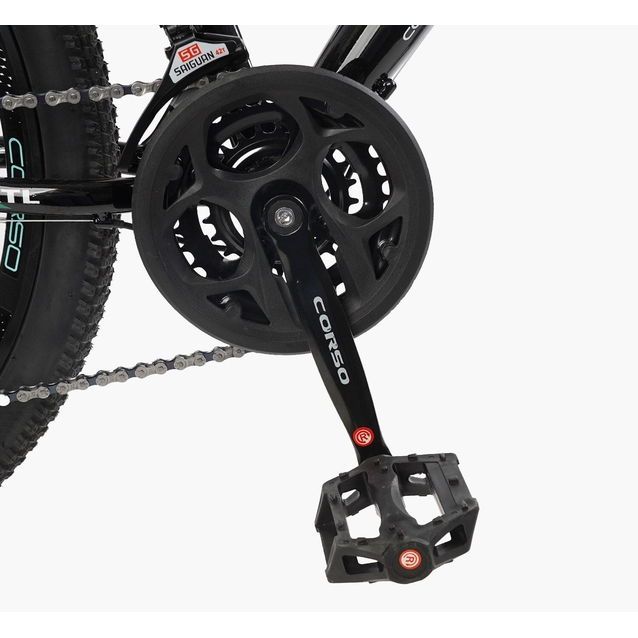 Велосипед 26 ST Corso «KLEO» KL-26206 сталь 15", (к-т Saiguan) чорно-бірюзовий фото westvelo.com