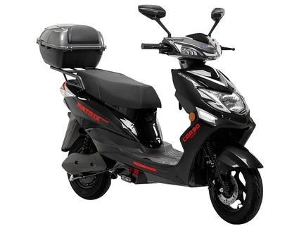 Електроскутер Corso «MATRIX» MT-802366 двигун 1200W, акумулятор 72V 25Ah графеновий, чорно-червоний, колеса 10" + 1 ящик. акум