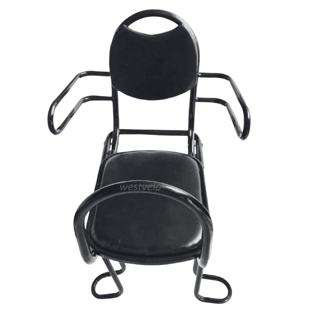 Крісло дитяче на зад. багажник з метал. трубки, чорне з м'ягким сидінням відкидне