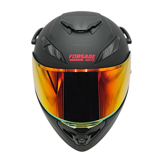 Мото шолом, закритий (L) "225" чорний, матовий, вмонтовані окуляри з ручкю фото westvelo.com