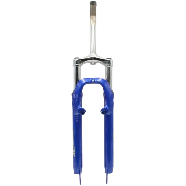 Вилка 28 аморт. різьб. Weiyi, синя, з кріпленням V-brake + disk,Ø25.4мм шток L-210mm р.з L-60mm фото westvelo.com