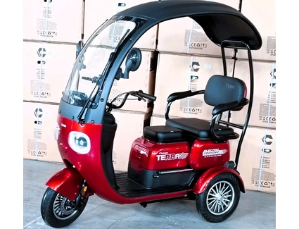 Трицикл Corso «TERRA» TR-932168, двигун 1200W, акумулятор 72V 24Ah літій-марганцево-залізо-фосфатний, червоний, колеса 10"