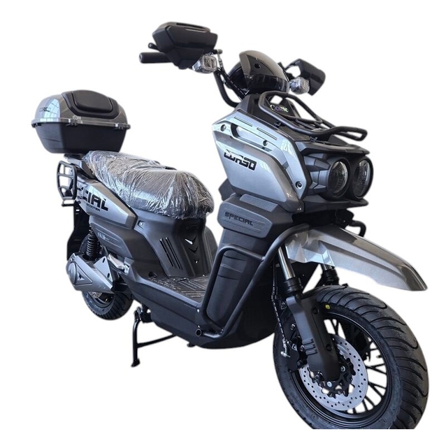 Електроскутер Corso «SPECIAL» SC-721699, двигун 2000W, акумулятор 72V 35Ah свинцево-кислотний, сірий, колеса 10" + 1 ящик. акум фото westvelo.com