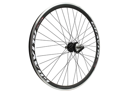 Колесо 26 зад, обід 2-ний чорний, втулка AL SHUNFENG, диск 6 болтів, ексцентрик, чорна спиця (SF-А210R)