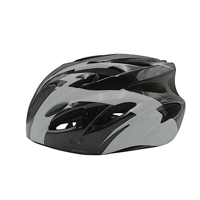 Вело шолом "TK Sport" 074 (56 см) з мигалкою, чорно-білий фото westvelo.com