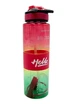 Фляга 1000 ml харч.пластик HELLO (ремінець з трубкою) мікс кольорів фото westvelo.com