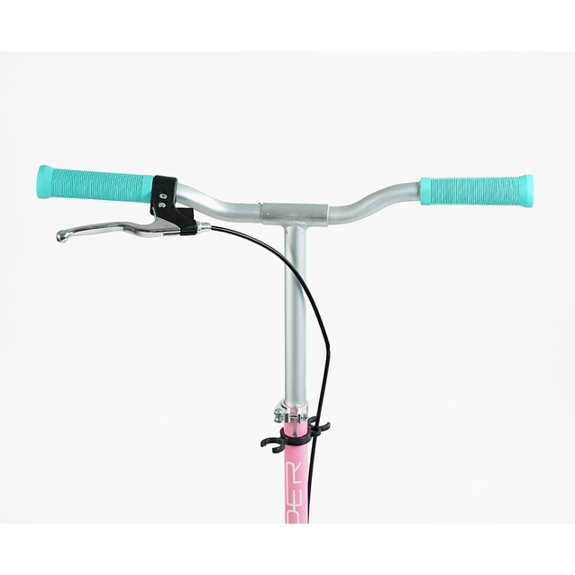 Самокат дитячий 2-х колісний, PU Skyper «SIRIUS» S 29994 рожево-бірюзовий, Ø200mm, 1 амортизатор, ручне гальмо фото westvelo.com