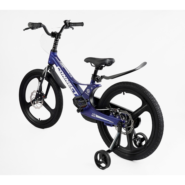 Дитячий велосипед 20 MG Corso «CONNECT» MG-20376, магнієва рама, синій, допоміжні колеса фото westvelo.com