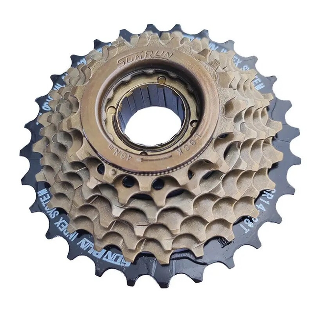 Зірка задня різьбова 7-рик SUNRUN коричнева (14-28T) фото westvelo.com