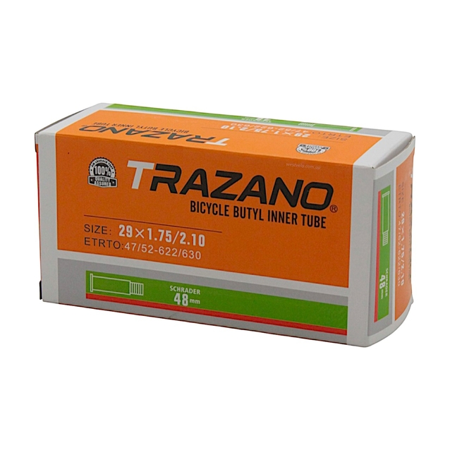Камера 29. довгий ніпель AV 48mm TRAZANO (1.75-2.10) фото westvelo.com